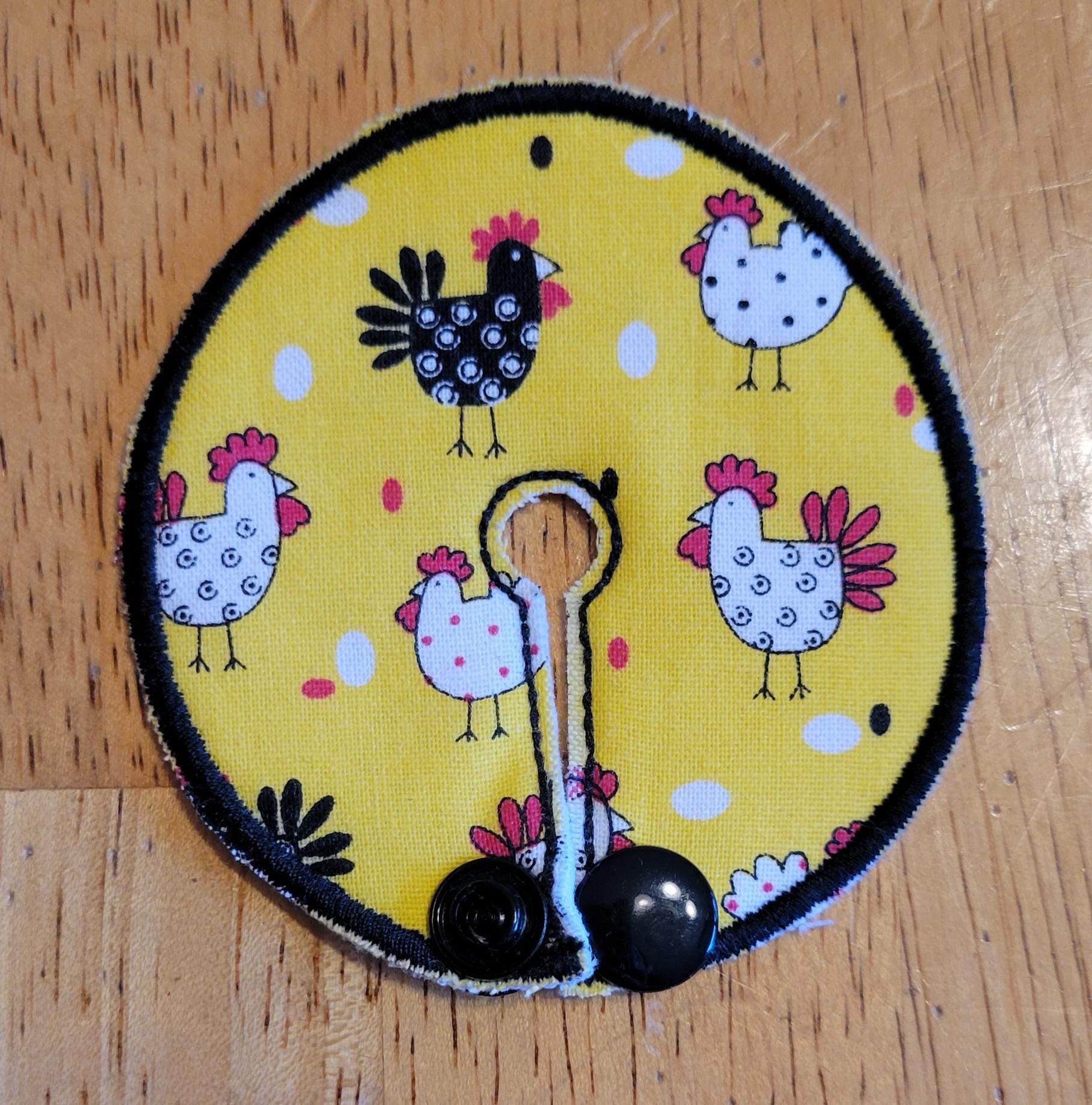 gtube pad with chickens on yellow