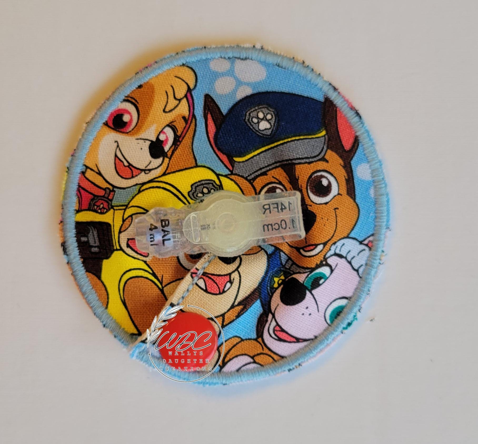 dog character gtube pad in blue thread