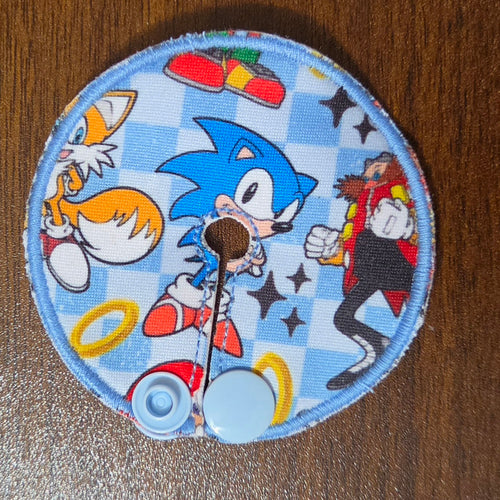 Mini gtube pad with blue hedgehog character and yellow fox