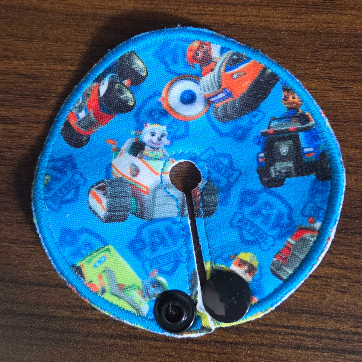Pup Characters in Rescue Vehicles  gtube pad on blue background