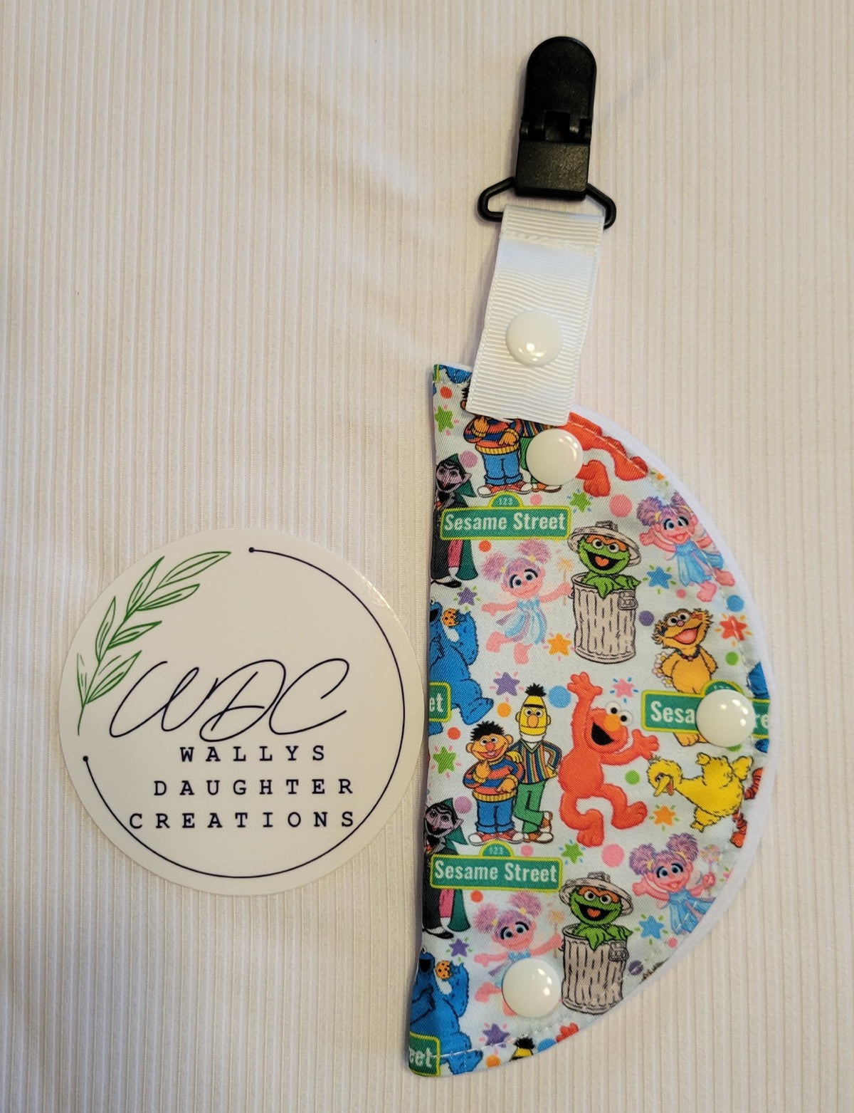 Clip on port cover in character print