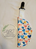 clip on port cover in watercolor hearts 