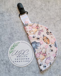 Pink 100 Acre Woods Clip on feeding tube port cover