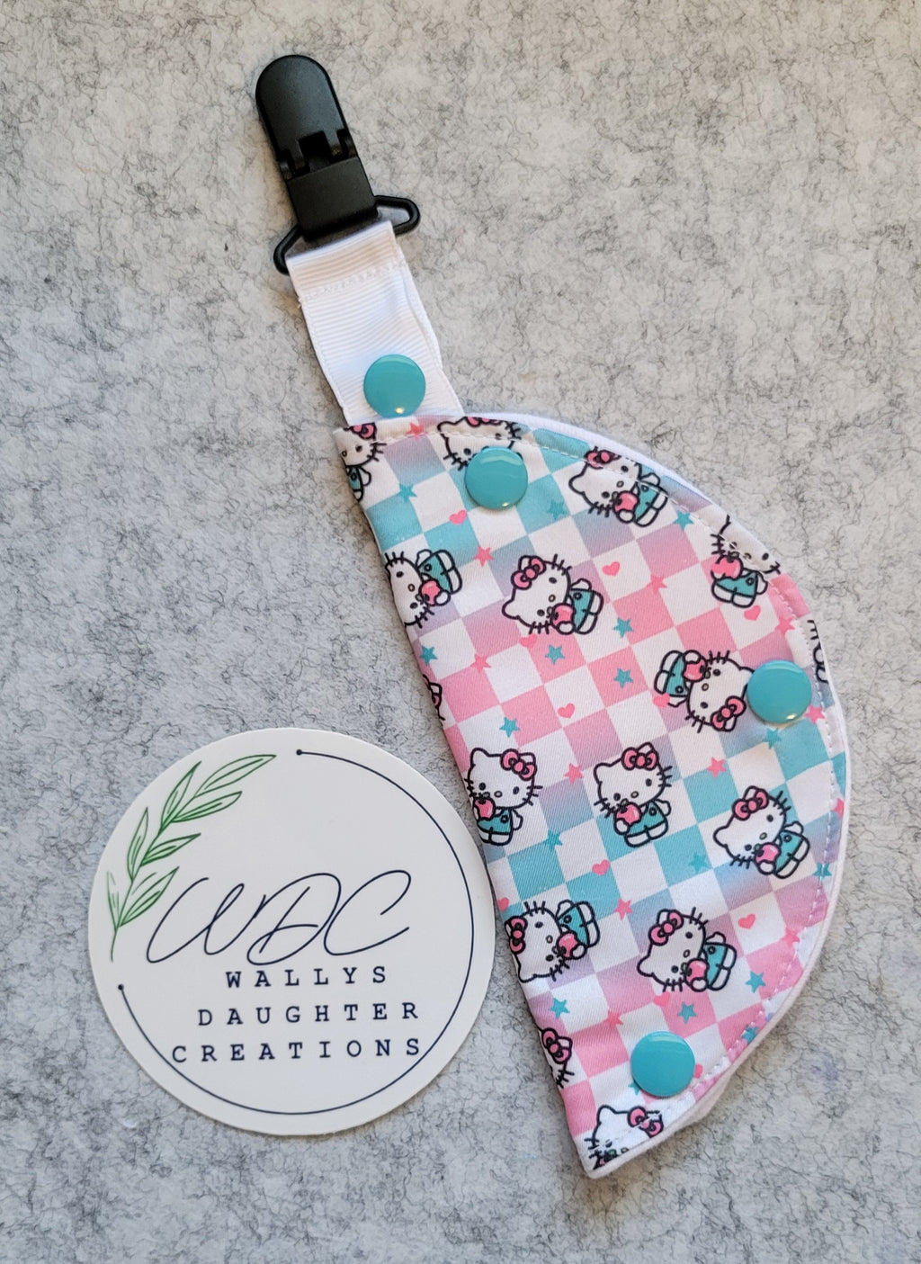 clip on port cover in Kitty theme print