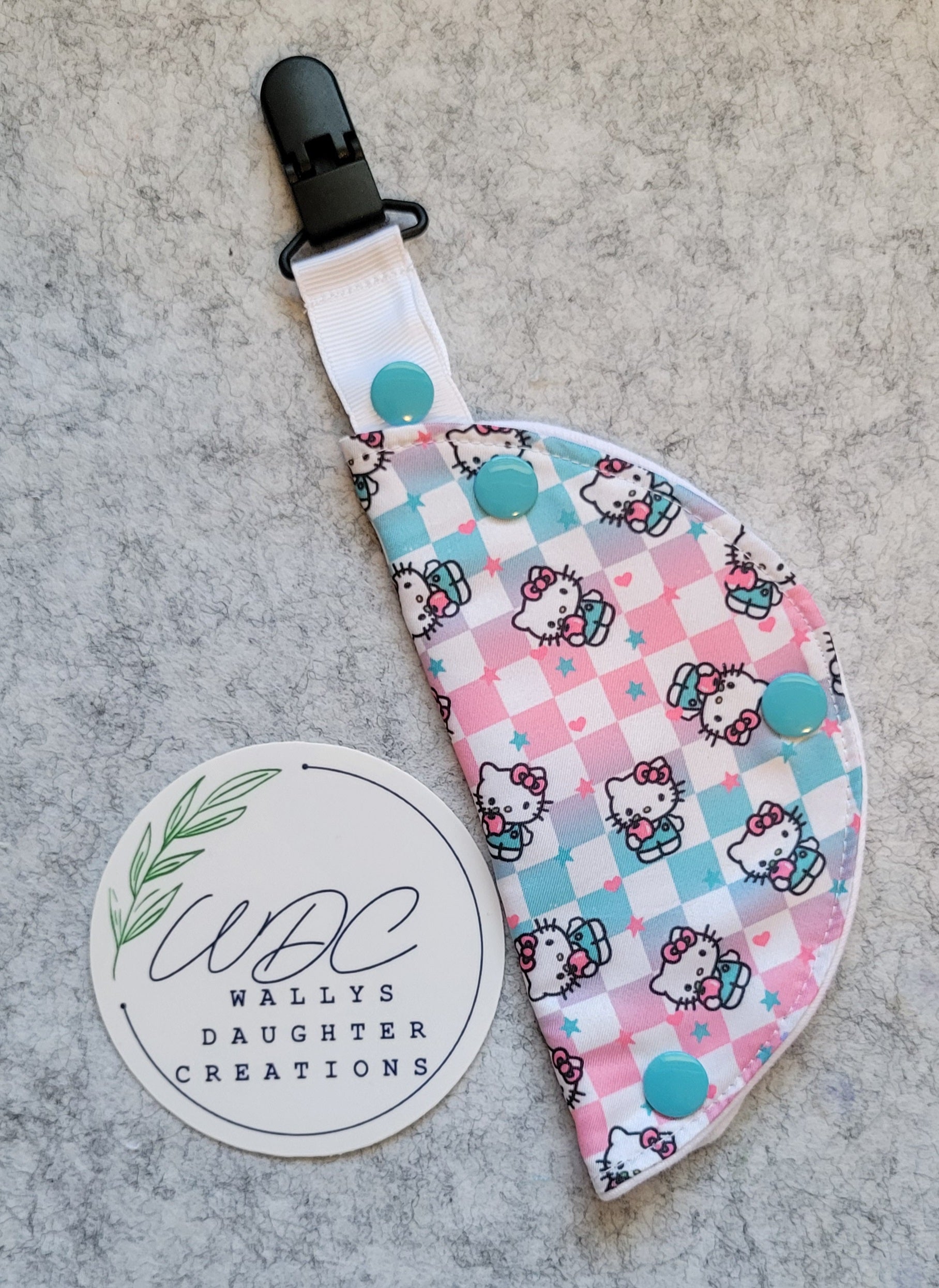 clip on port cover in Kitty theme print