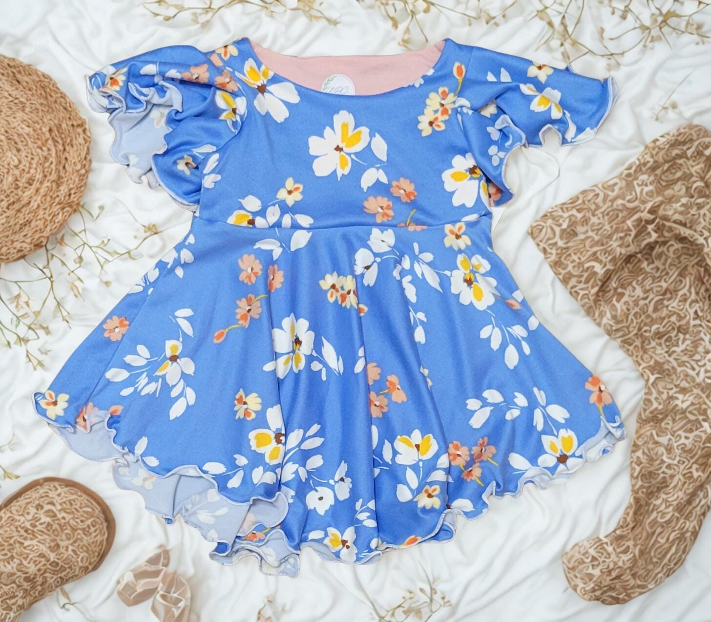Flutter sleeve dress (NB-3T)