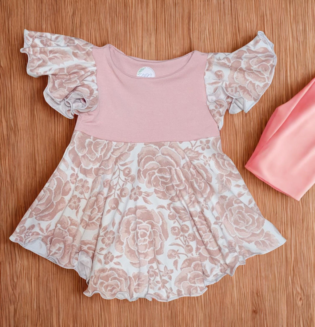 Flutter sleeve dress (NB-12M)