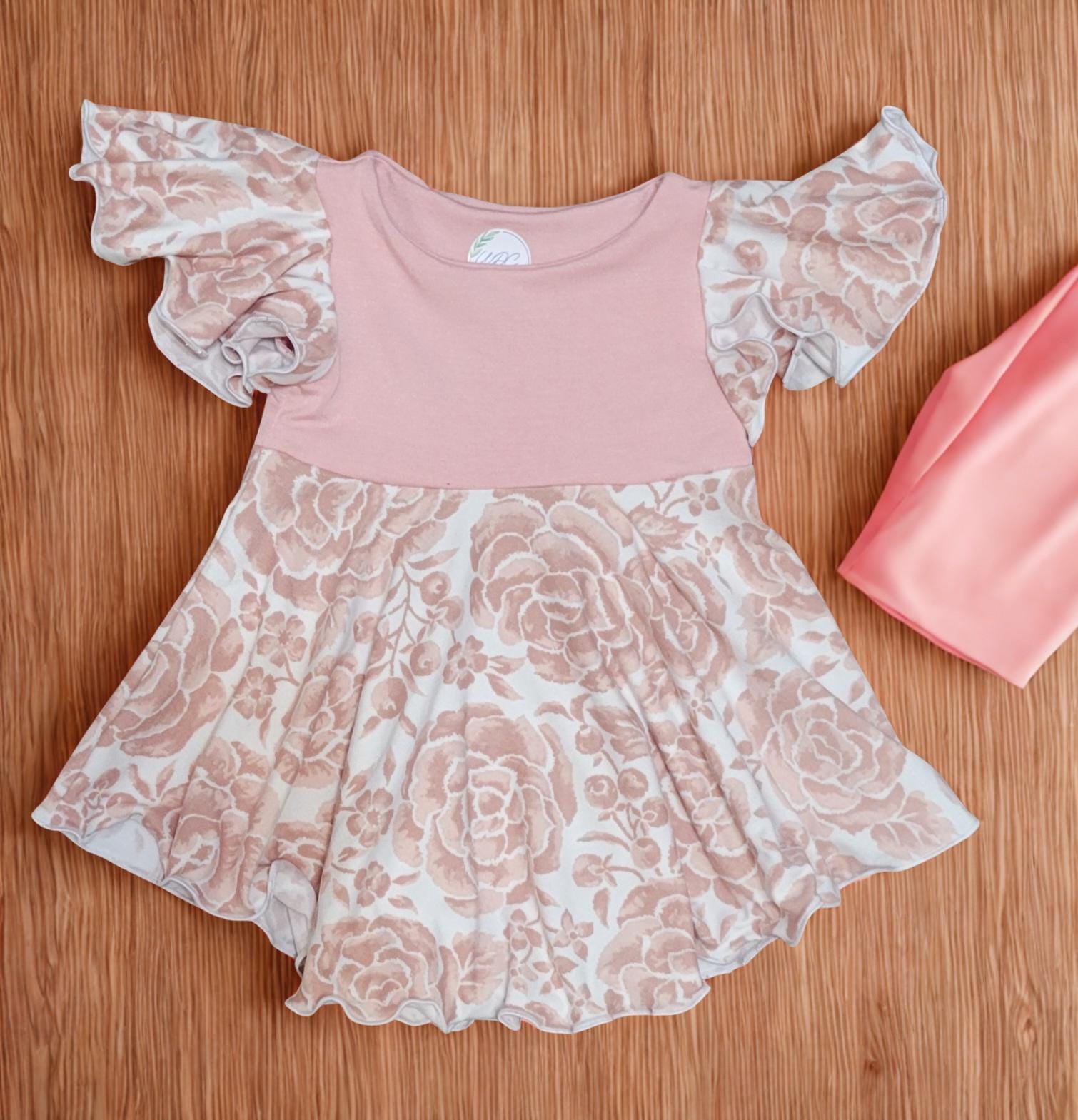 Flutter sleeve dress (NB-12M)