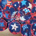 Gtube pad Collage of red, white and blue stars in different patterns.