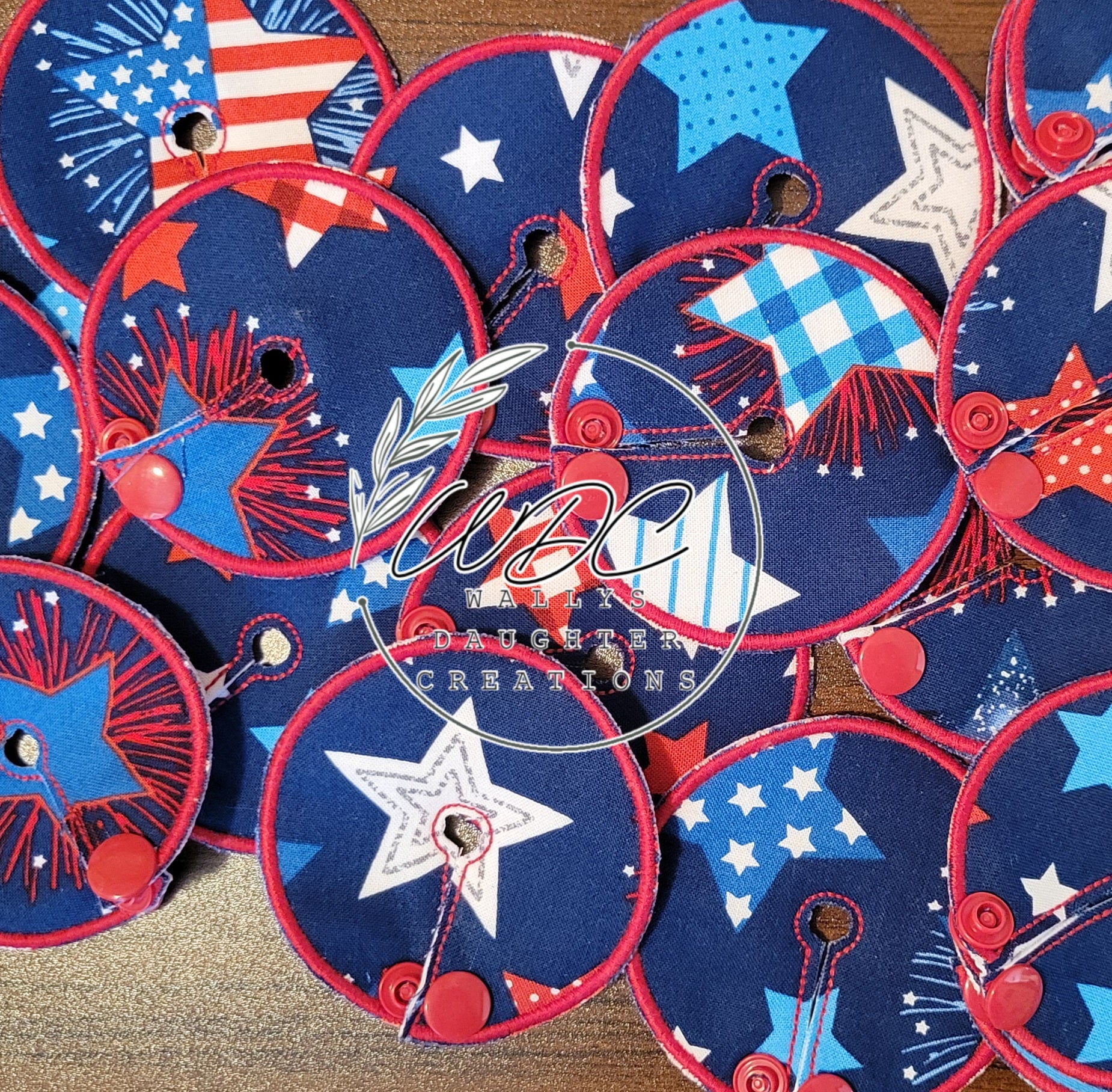 Gtube pad Collage of red, white and blue stars in different patterns.
