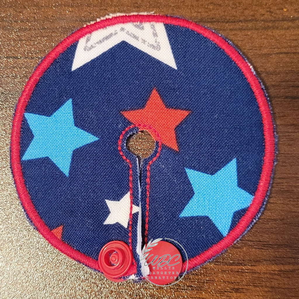 Gtube pad with red, white and blue stars.