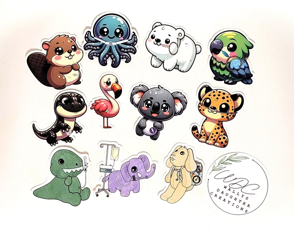Collection of cute animal illustrations on a light background