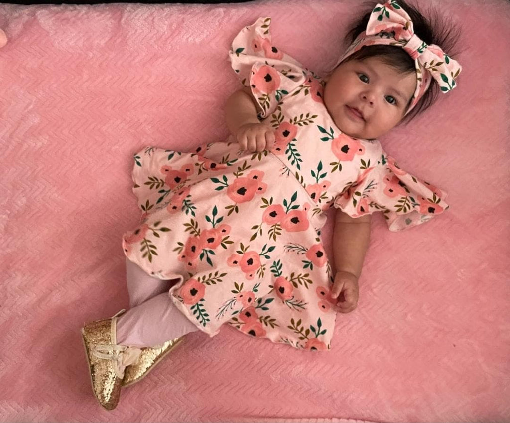 Flutter sleeve dress (NB-12M)