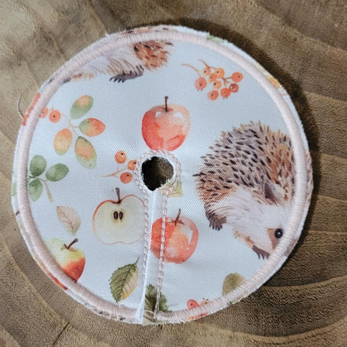 3" G Tube Pad, Apples the Hedgehog, Snap Closure
