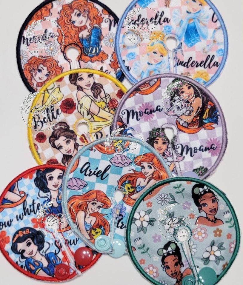 3" G Tube Pad, Princess, Snap Closure