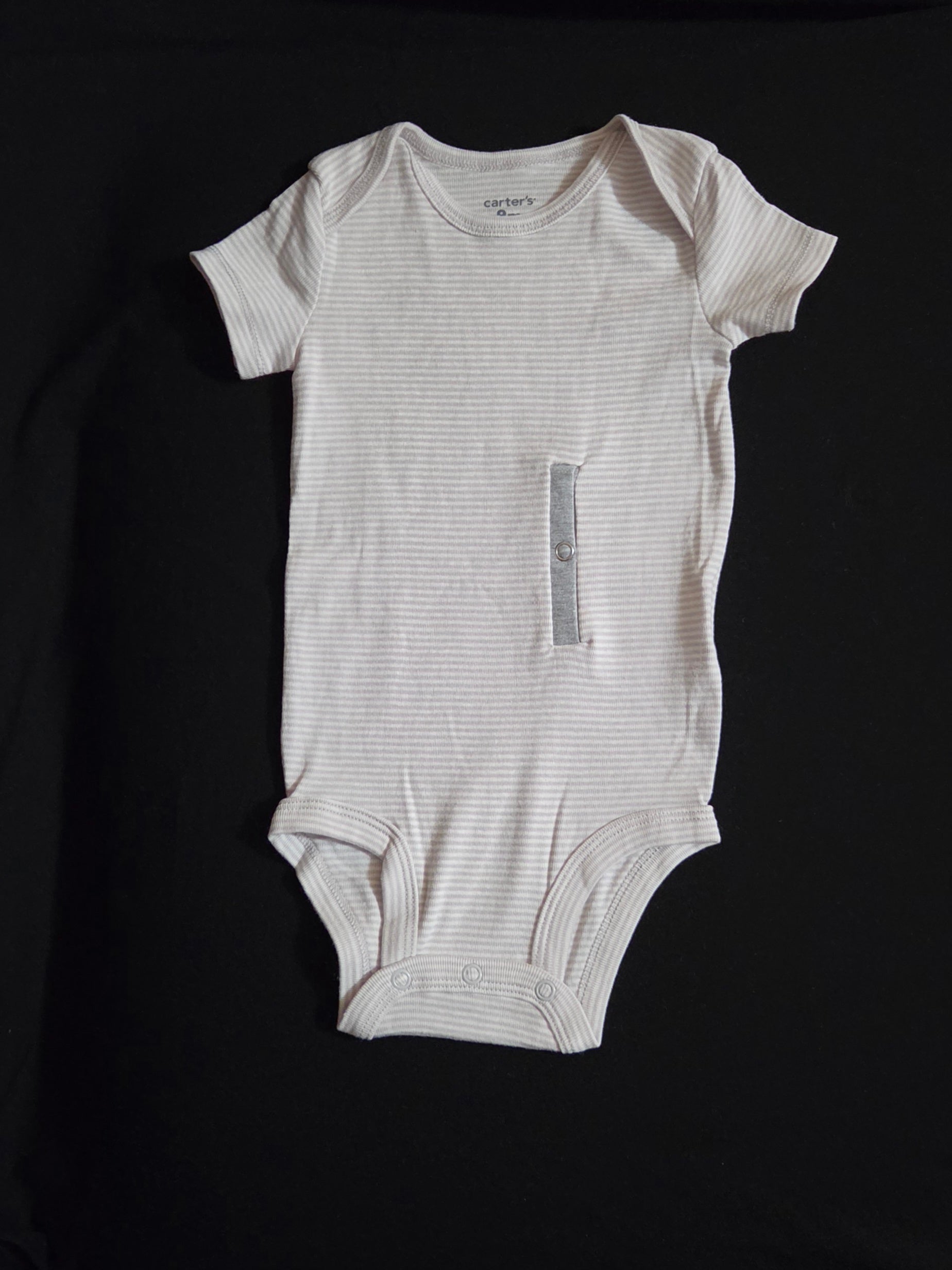 Gtube adapted bodysuit with grey stripe