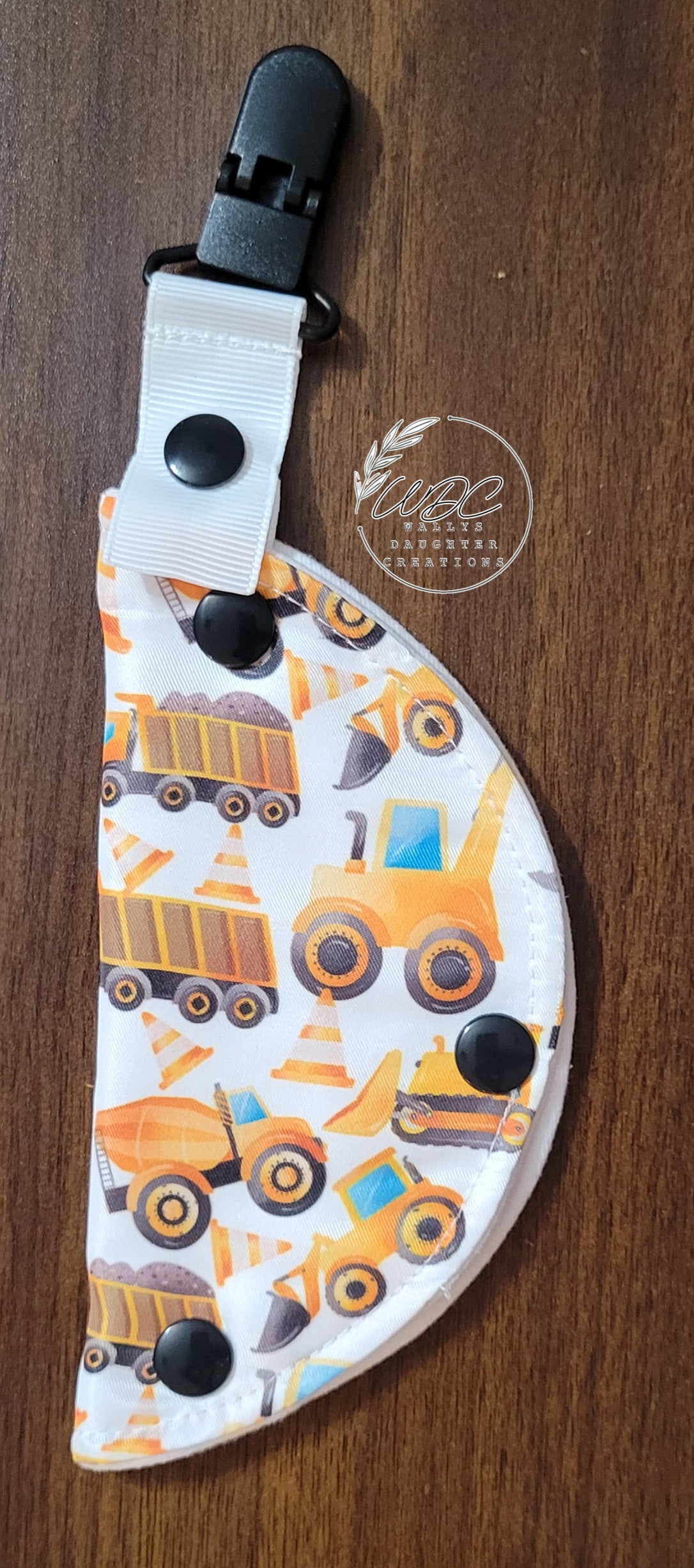 Clip on Port cover with construction vehicles and cones on white background
