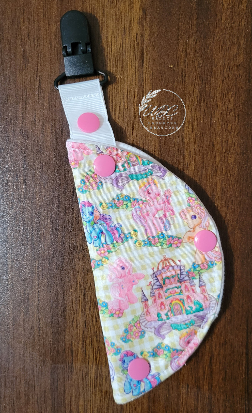 Clip on Port cover in ML pony print with castles