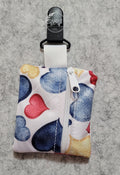 Clip on Zip Pouch Blue Hearts