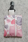Clip on Zip Pouch Pink Hearts