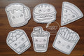 Wipeable coloring characters in Food items