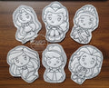 Wipeable coloring set in different princess characters