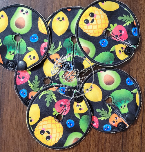 Gtube pad collage with fruit and vegetable print