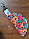 Clip on Port cover with multicolor donut collage print
