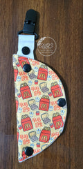 Clip on Port cover in fast food print