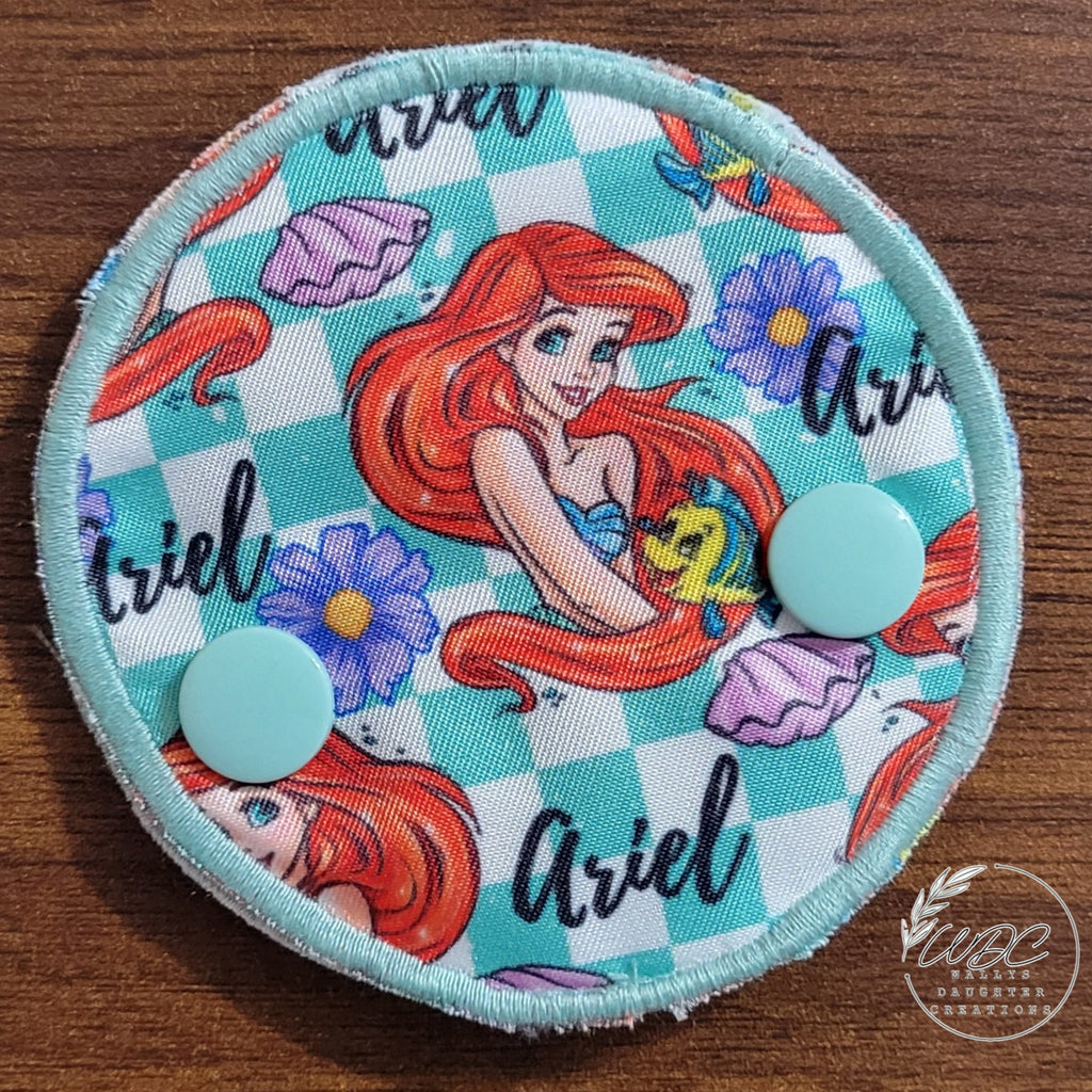 Snap down covered pad in mermaid print