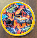 Snap down gtube pad with hotrod cars and flames