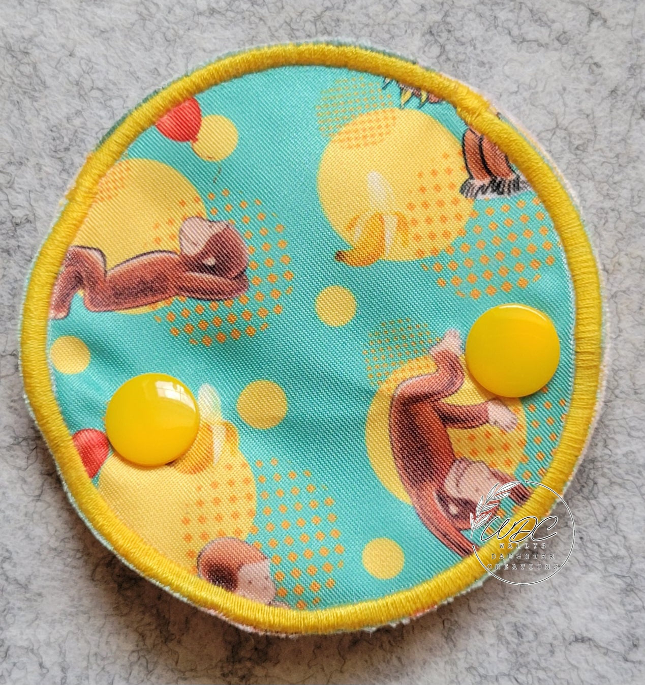 Snap down cover gtube pad with monkey character