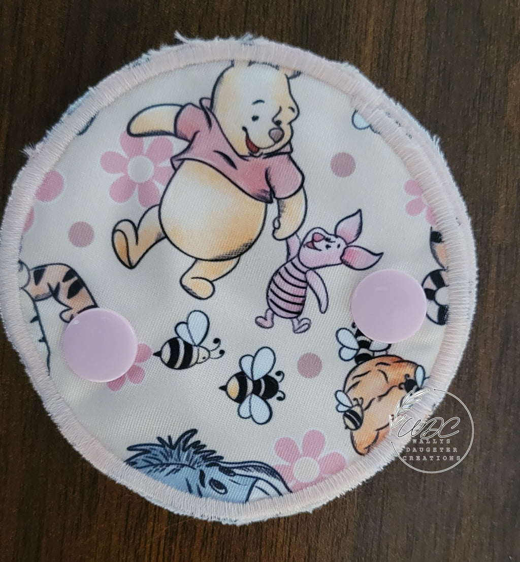 Snap Down Pad in Pink honey bear character