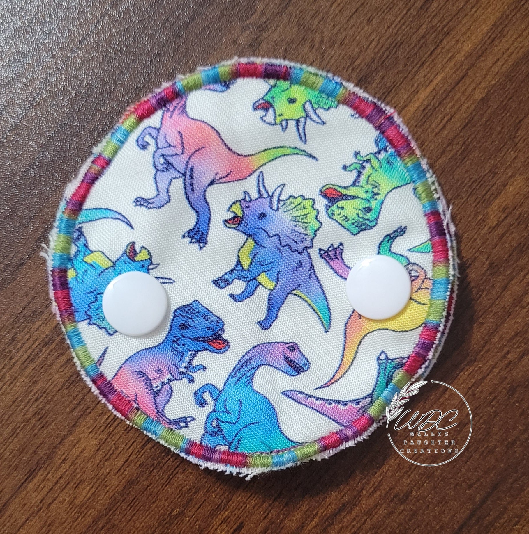 Covered Gtube pad with rainbow dino print