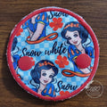 Snap down covered pad in snow white character