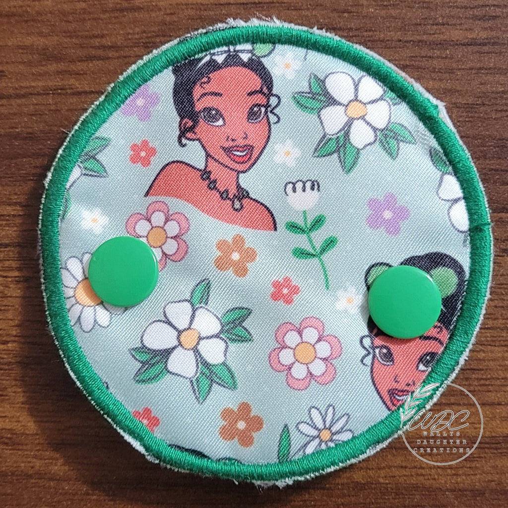 Snap down covered pad tiana character