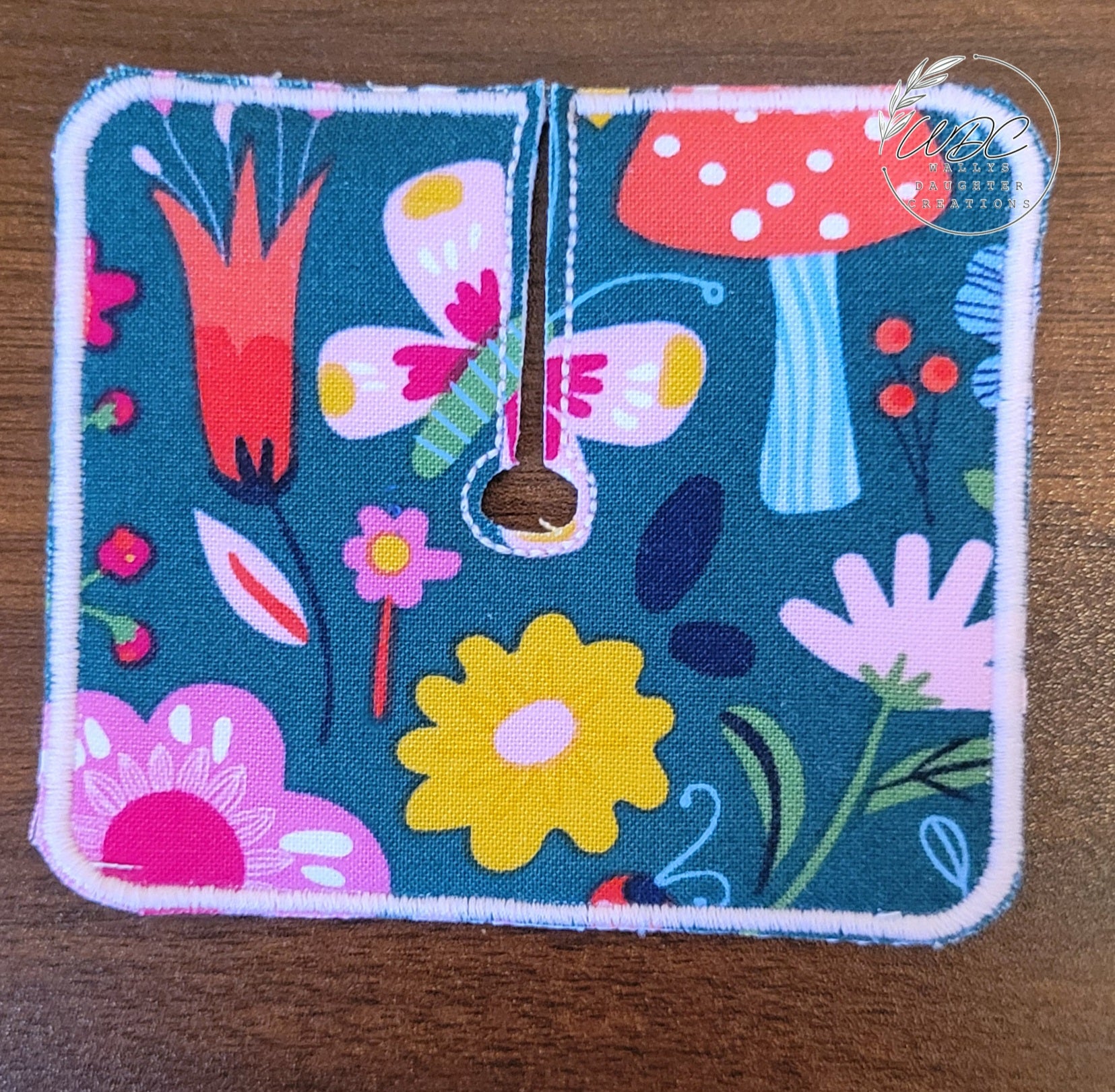 Trach pad with florals, butterflies, and mushrooms