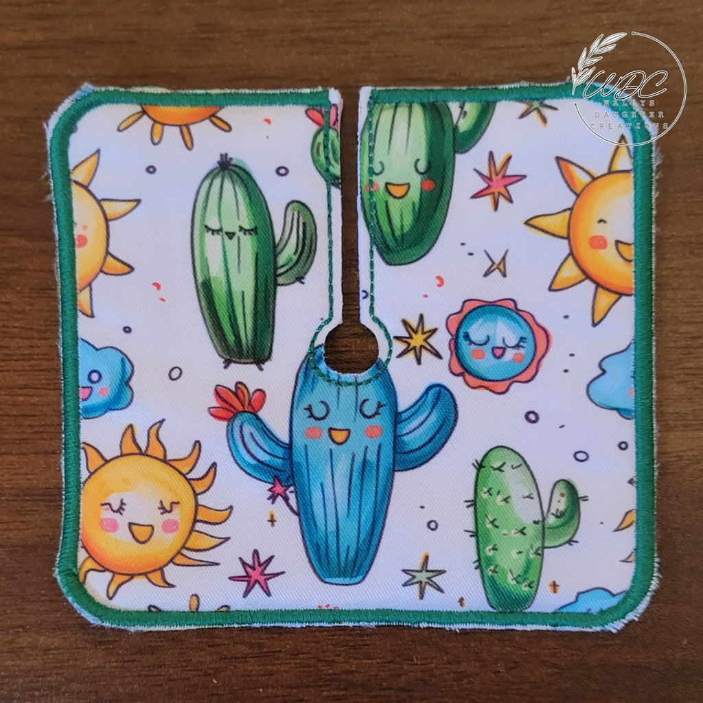 Trach pad in cactus print