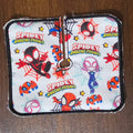 Trach pad with spider guy print