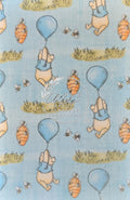 Sublimated Hypafix tape with bear and balloon and beehive on blue background