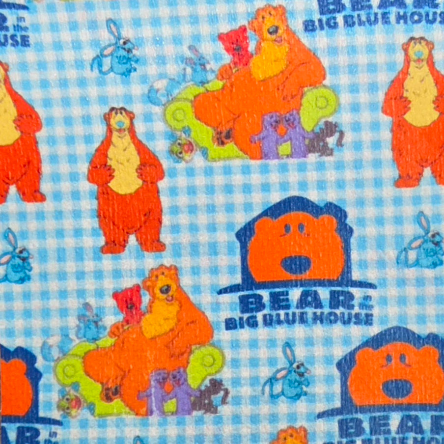 Hypafix tape with big bear with a blue house