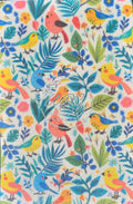 Sublimated Hypafix tape with different colored birds on a leafy background