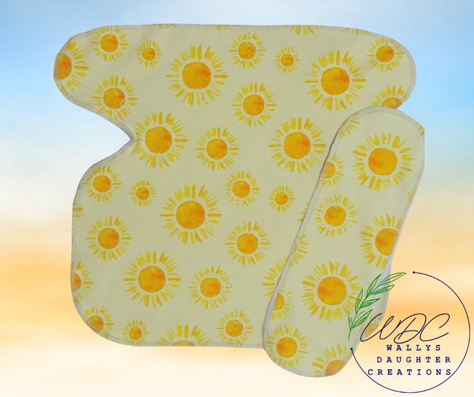 Cloth diaper with suns in newborn size