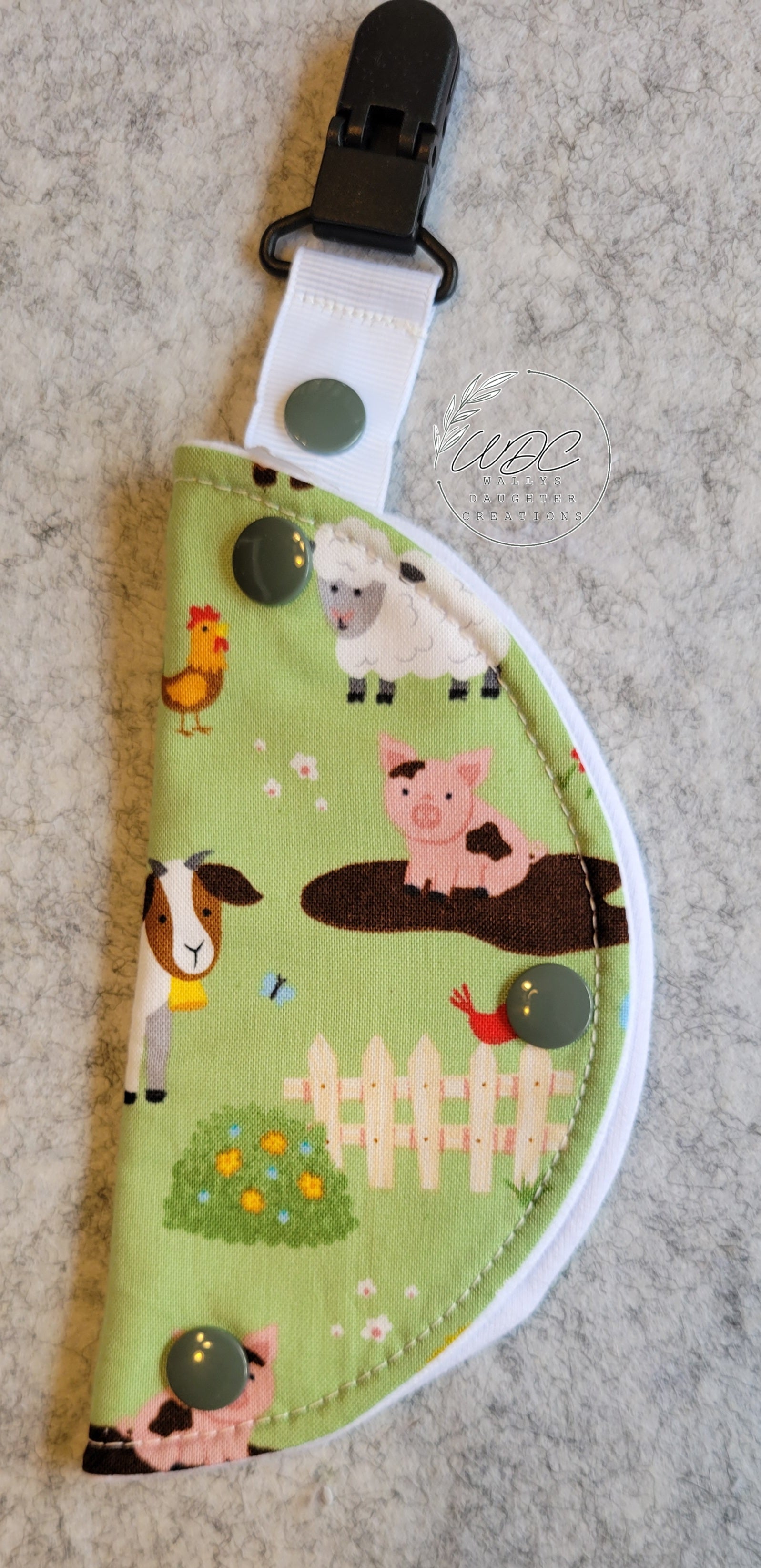Clip on Port cover in farm theme print