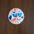 2.5" G Tube Pad, Hearts on White, Snap Closure