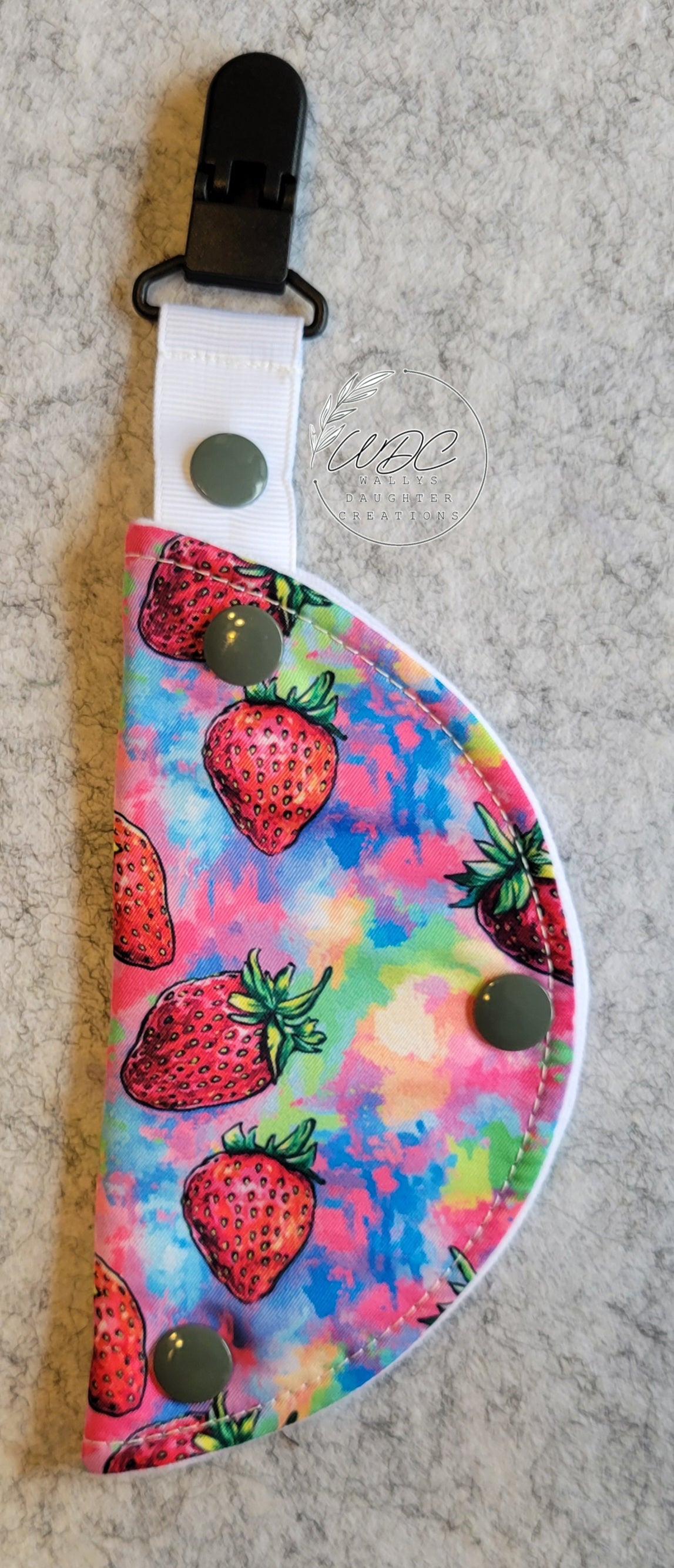 clip on port cover in strawberry print
