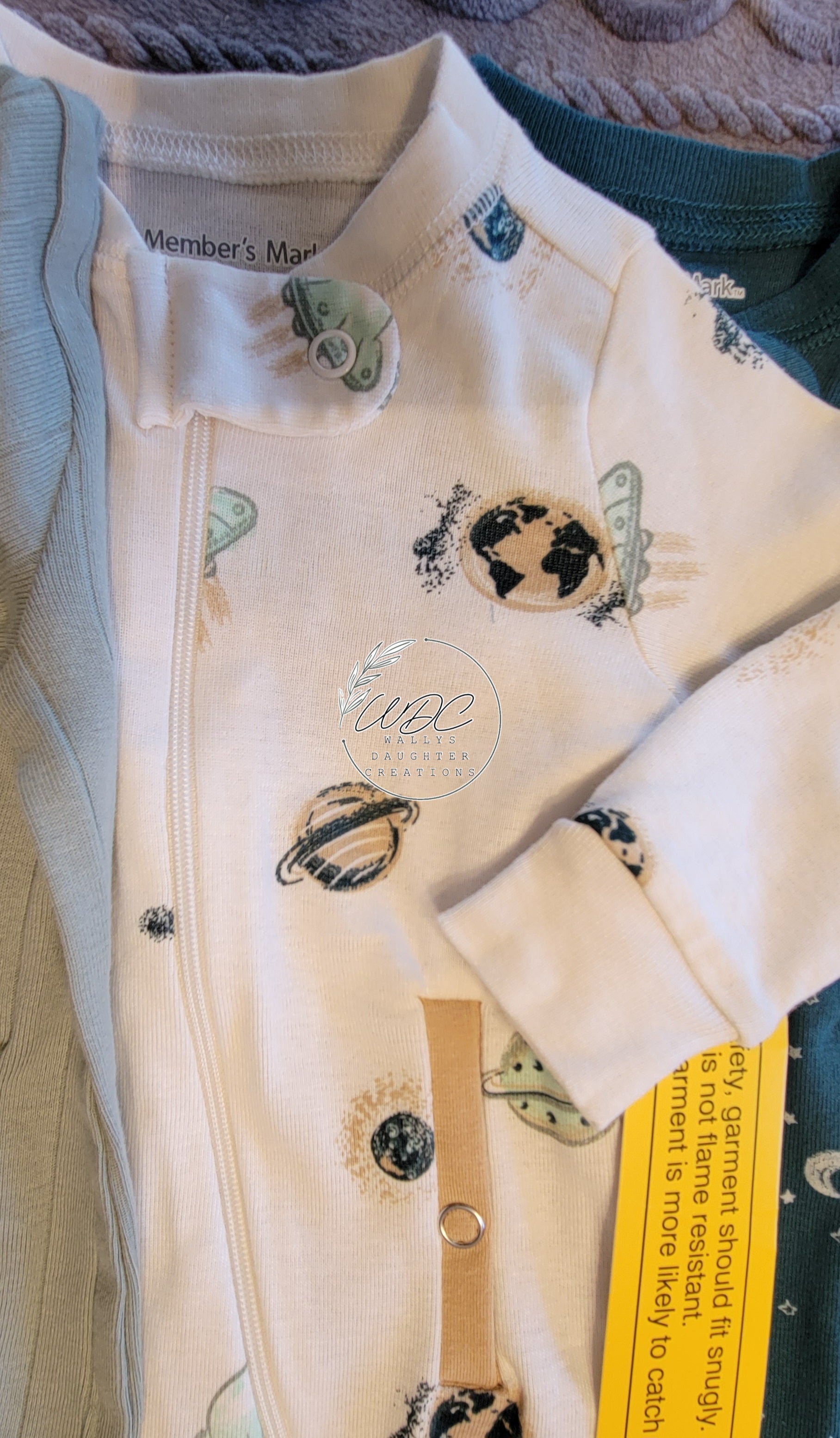 space theme zip pajama with gtube opening