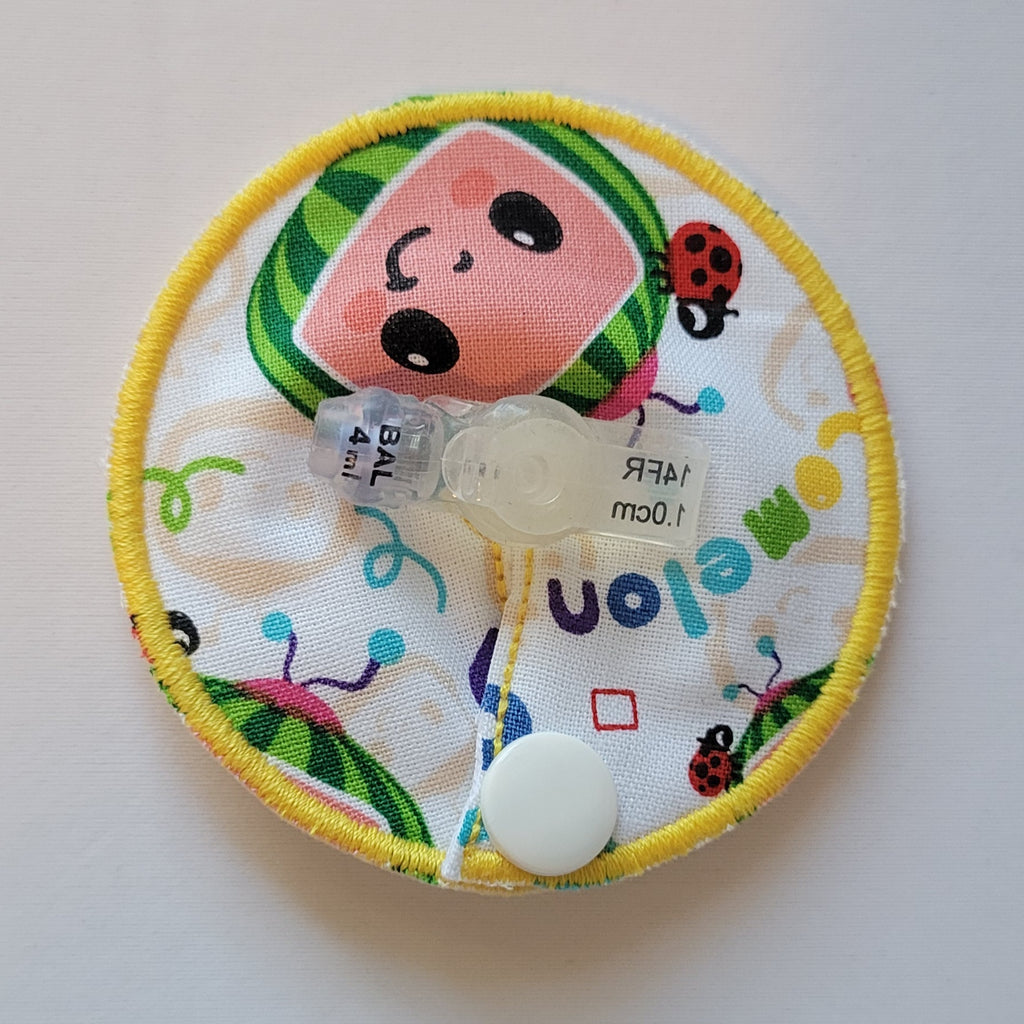 yellow thread gtube pad with watermelon character