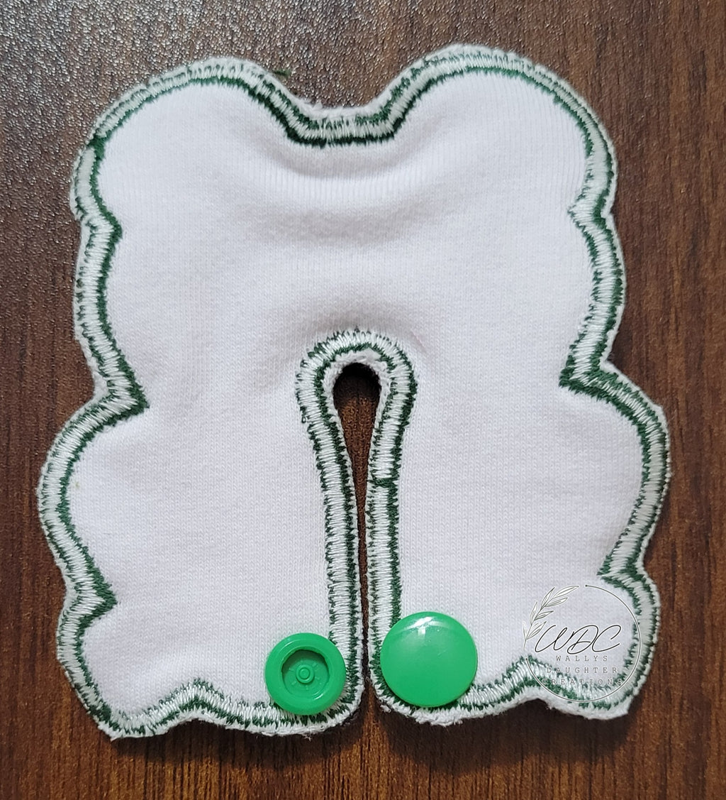 G Tube Pad, Frog Shape, Snap Closure
