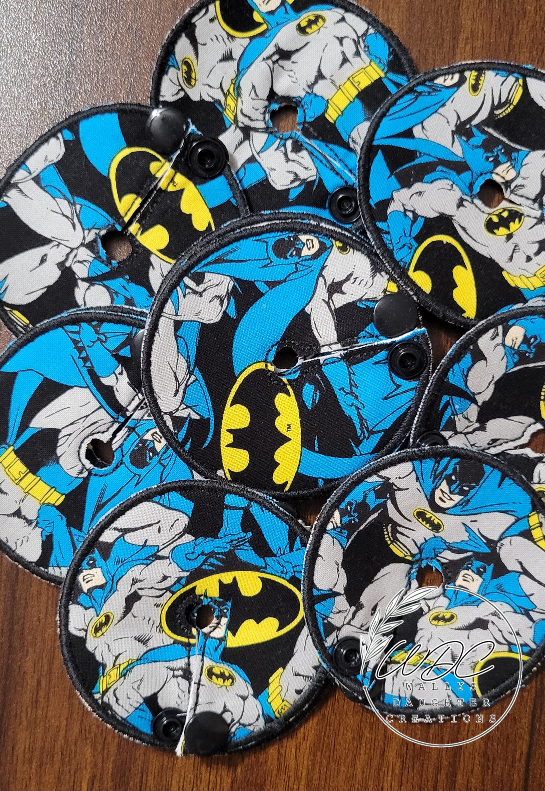 Gtube pads in Bat print with symbol, multiple shown